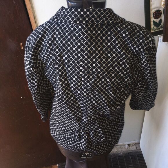 Chicos 3/L black and white dark academia blazer - Picture 2 of 3